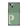 プレミアムスクエアケース with MagSafe［ オリジナル - initial two tone - P green ］