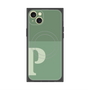 プレミアムスクエアケース with MagSafe［ オリジナル - initial two tone - P green ］