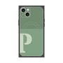 プレミアムスクエアケース with MagSafe［ オリジナル - initial two tone - P green ］