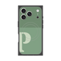 プレミアムスクエアケース with MagSafe［ オリジナル - initial two tone - P green ］