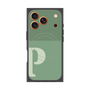 プレミアムスクエアケース with MagSafe［ オリジナル - initial two tone - P green ］