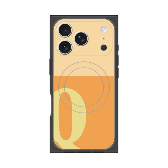 プレミアムスクエアケース with MagSafe［ オリジナル - initial two tone - Q orange ］