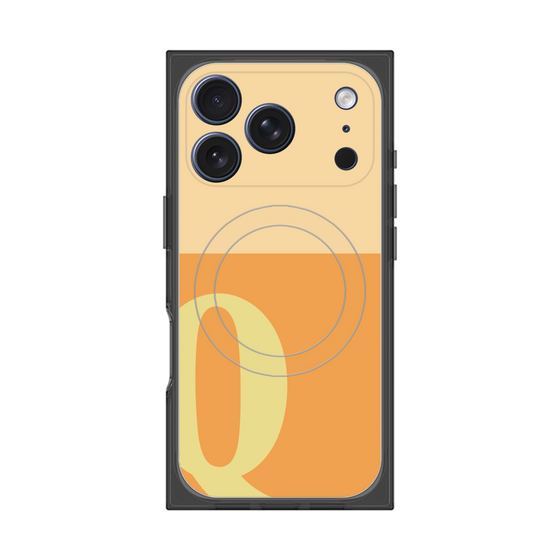 プレミアムスクエアケース with MagSafe［ オリジナル - initial two tone - Q orange ］