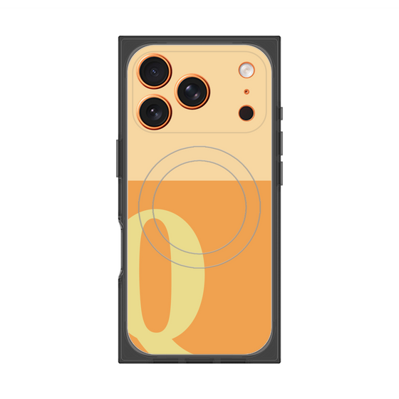 プレミアムスクエアケース with MagSafe［ オリジナル - initial two tone - Q orange ］
