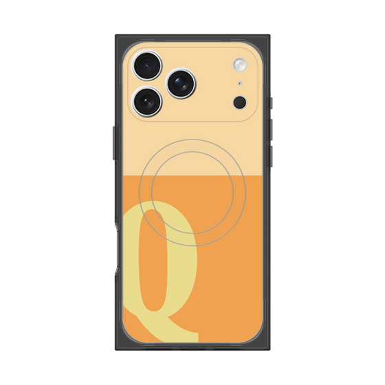 プレミアムスクエアケース with MagSafe［ オリジナル - initial two tone - Q orange ］