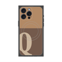 プレミアムスクエアケース with MagSafe［ オリジナル - initial two tone - Q brown ］