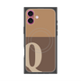 プレミアムスクエアケース with MagSafe［ オリジナル - initial two tone - Q brown ］