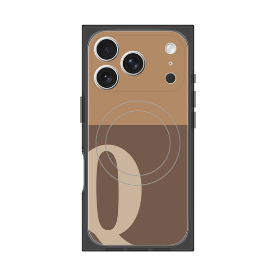 プレミアムスクエアケース with MagSafe［ オリジナル - initial two tone - Q brown ］