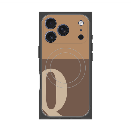 プレミアムスクエアケース with MagSafe［ オリジナル - initial two tone - Q brown ］