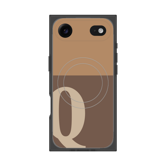 プレミアムスクエアケース with MagSafe［ オリジナル - initial two tone - Q brown ］
