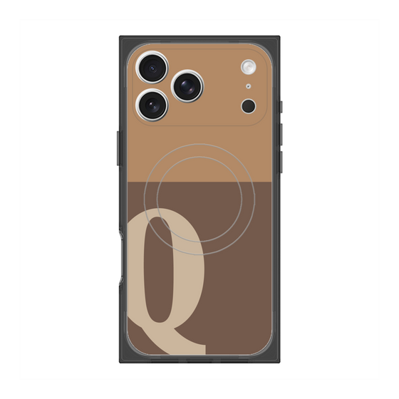 プレミアムスクエアケース with MagSafe［ オリジナル - initial two tone - Q brown ］