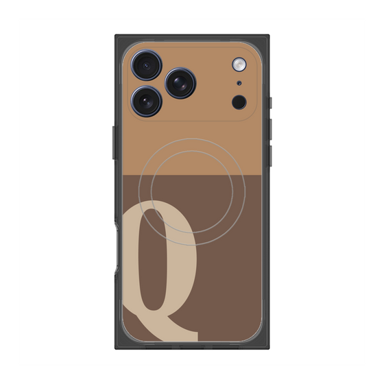 プレミアムスクエアケース with MagSafe［ オリジナル - initial two tone - Q brown ］