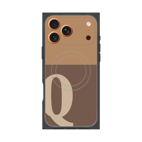 プレミアムスクエアケース with MagSafe［ オリジナル - initial two tone - Q brown ］