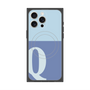 プレミアムスクエアケース with MagSafe［ オリジナル - initial two tone - Q blue ］