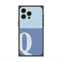 プレミアムスクエアケース with MagSafe［ オリジナル - initial two tone - Q blue ］