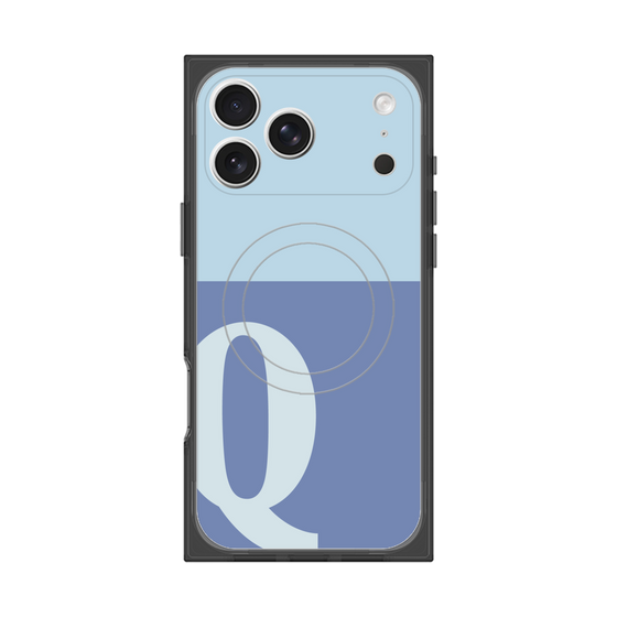 プレミアムスクエアケース with MagSafe［ オリジナル - initial two tone - Q blue ］