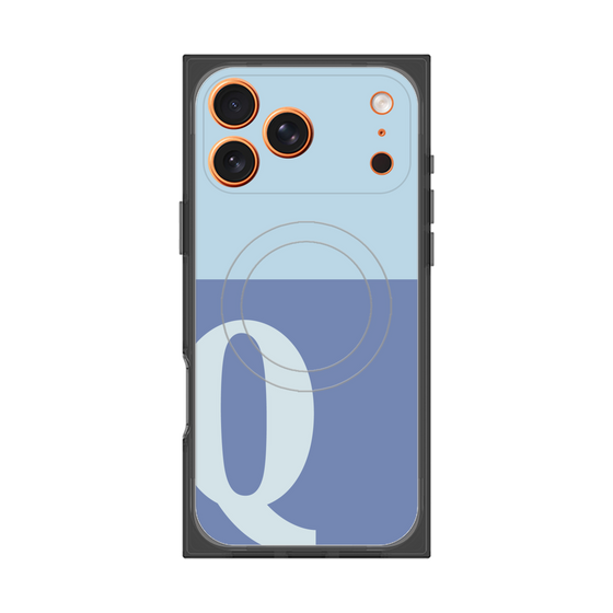 プレミアムスクエアケース with MagSafe［ オリジナル - initial two tone - Q blue ］