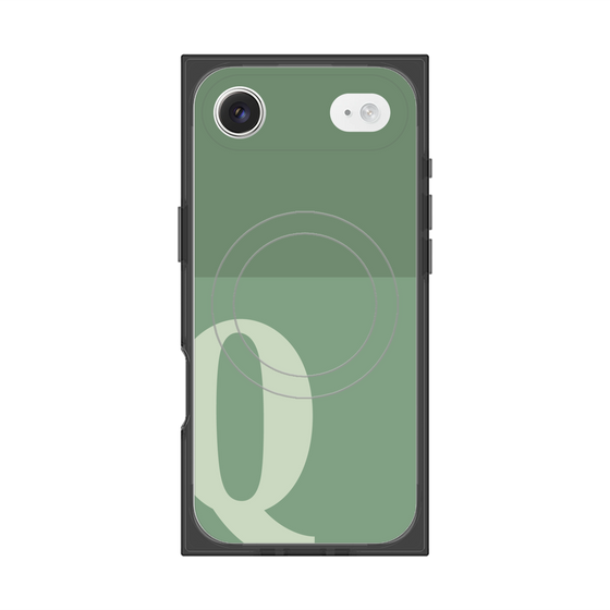 プレミアムスクエアケース with MagSafe［ オリジナル - initial two tone - Q green ］