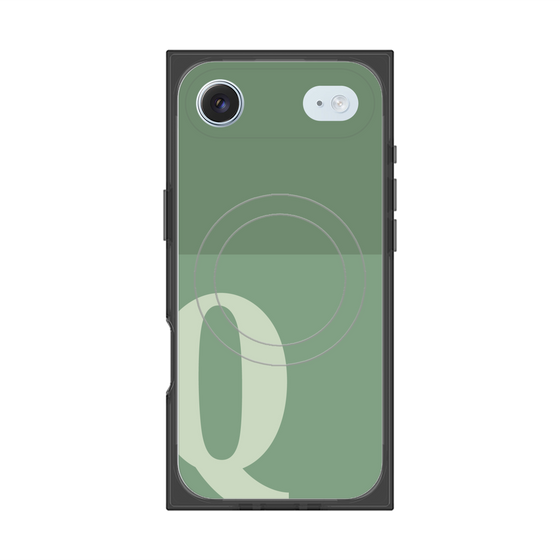プレミアムスクエアケース with MagSafe［ オリジナル - initial two tone - Q green ］