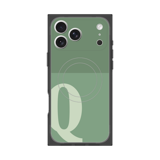 プレミアムスクエアケース with MagSafe［ オリジナル - initial two tone - Q green ］