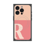 プレミアムスクエアケース with MagSafe［ オリジナル - initial two tone - R pink ］