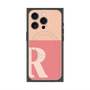 プレミアムスクエアケース with MagSafe［ オリジナル - initial two tone - R pink ］