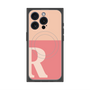 プレミアムスクエアケース with MagSafe［ オリジナル - initial two tone - R pink ］