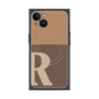 プレミアムスクエアケース with MagSafe［ オリジナル - initial two tone - R brown ］