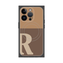 プレミアムスクエアケース with MagSafe［ オリジナル - initial two tone - R brown ］