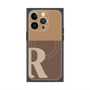 プレミアムスクエアケース with MagSafe［ オリジナル - initial two tone - R brown ］
