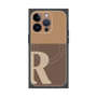 プレミアムスクエアケース with MagSafe［ オリジナル - initial two tone - R brown ］