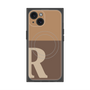 プレミアムスクエアケース with MagSafe［ オリジナル - initial two tone - R brown ］
