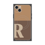 プレミアムスクエアケース with MagSafe［ オリジナル - initial two tone - R brown ］