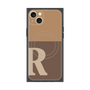 プレミアムスクエアケース with MagSafe［ オリジナル - initial two tone - R brown ］