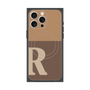 プレミアムスクエアケース with MagSafe［ オリジナル - initial two tone - R brown ］