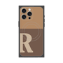 プレミアムスクエアケース with MagSafe［ オリジナル - initial two tone - R brown ］