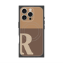 プレミアムスクエアケース with MagSafe［ オリジナル - initial two tone - R brown ］