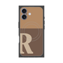 プレミアムスクエアケース with MagSafe［ オリジナル - initial two tone - R brown ］