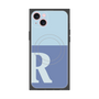 プレミアムスクエアケース with MagSafe［ オリジナル - initial two tone - R blue ］