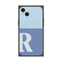 プレミアムスクエアケース with MagSafe［ オリジナル - initial two tone - R blue ］