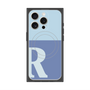プレミアムスクエアケース with MagSafe［ オリジナル - initial two tone - R blue ］
