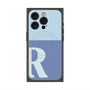 プレミアムスクエアケース with MagSafe［ オリジナル - initial two tone - R blue ］