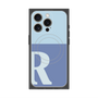 プレミアムスクエアケース with MagSafe［ オリジナル - initial two tone - R blue ］