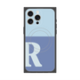 プレミアムスクエアケース with MagSafe［ オリジナル - initial two tone - R blue ］