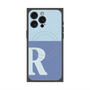 プレミアムスクエアケース with MagSafe［ オリジナル - initial two tone - R blue ］