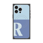プレミアムスクエアケース with MagSafe［ オリジナル - initial two tone - R blue ］