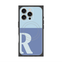 プレミアムスクエアケース with MagSafe［ オリジナル - initial two tone - R blue ］