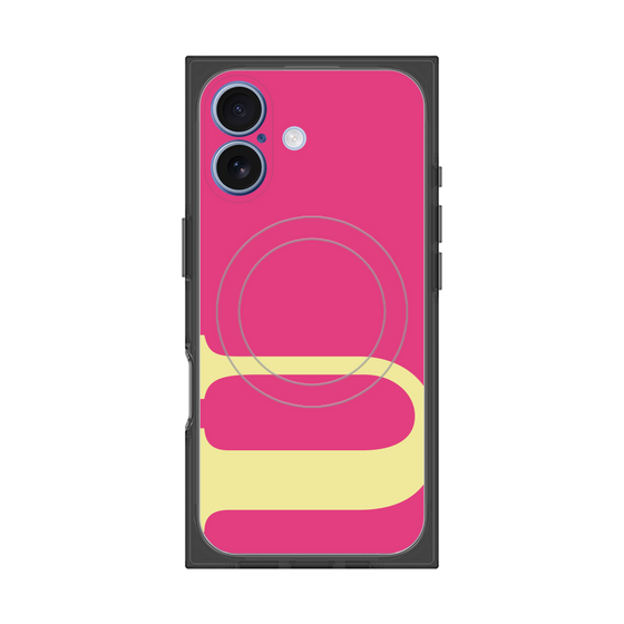 プレミアムスクエアケース with MagSafe［ オリジナル - initial color - U pink ］