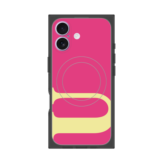 プレミアムスクエアケース with MagSafe［ オリジナル - initial color - U pink ］