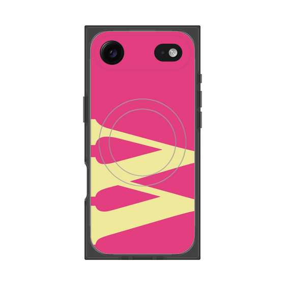 プレミアムスクエアケース with MagSafe［ オリジナル - initial color - W pink ］